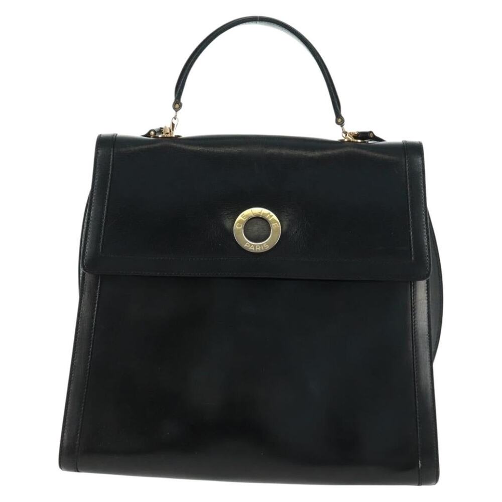 Celine Leather Circle Handbag Black